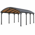 Sofá columpio 180 x 85 x 65 cm de madera negro y beige para exterior