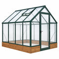 Invernadero 300 x 240 x 260 cm de metal verde con paneles transparentes - estilo victoriano para jardín