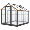 Invernadero 190 x 190 x 195 cm de aluminio y policarbonato negro para cultivo exterior con ventana abatible